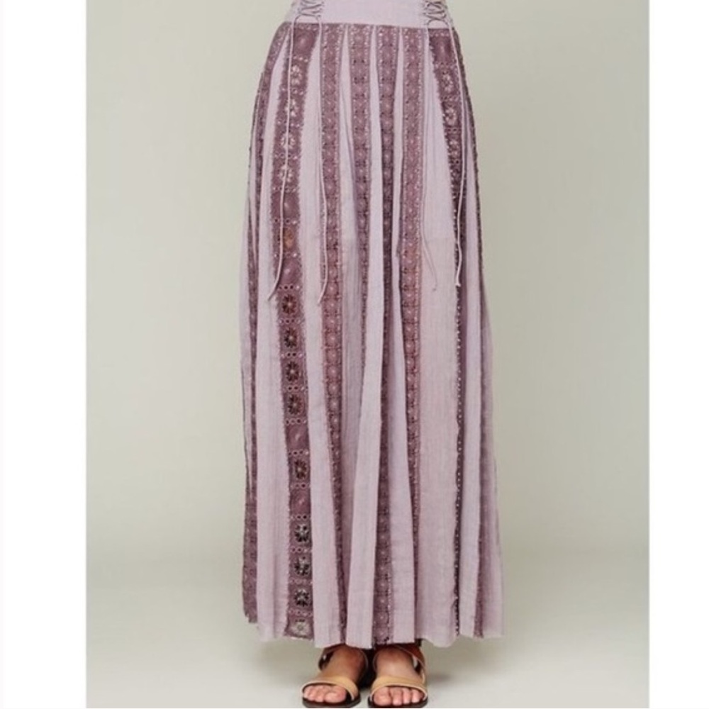 Free People FP One Roma Ribbon Corset Maxi Skirt S